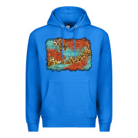 True Royal western leopard tooled leather background Premium Hoodie - Zillion Design Studio