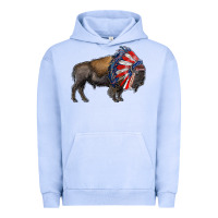 Pigment Grape Ice american bison with indian headdress Urban Hoodie - RanaPortraitStore