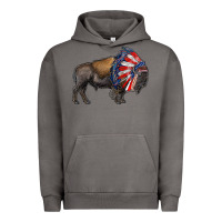 Pigment Tornado american bison with indian headdress Urban Hoodie - RanaPortraitStore