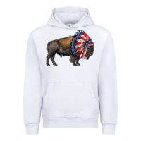 White american bison with indian headdress Urban Hoodie - RanaPortraitStore