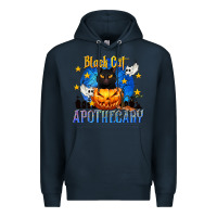 Navy Black Cat Apothecary Premium Hoodie - texasbilliewilder