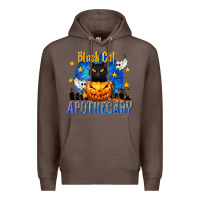 Coffee Black Cat Apothecary Premium Hoodie - texasbilliewilder