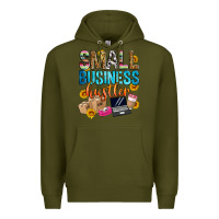 Army Green small business hustler Premium Hoodie - Zillion Design Studio