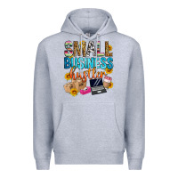 Heather Grey small business hustler Premium Hoodie - Zillion Design Studio