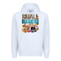 White small business hustler Premium Hoodie - Zillion Design Studio