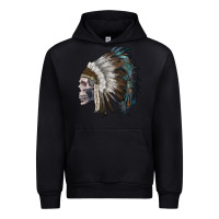 Skull With Indian Headdress Urban Hoodie | Teevron