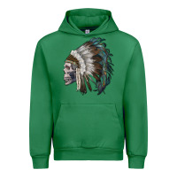 Emerald skull with indian headdress Urban Hoodie - RanaPortraitStore