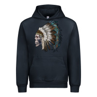 Navy skull with indian headdress Urban Hoodie - RanaPortraitStore