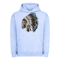 Pigment Grape Ice skull with indian headdress Urban Hoodie - RanaPortraitStore