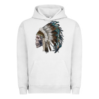 Pigment Lunar Rock skull with indian headdress Urban Hoodie - RanaPortraitStore