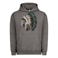 Pigment Tornado skull with indian headdress Urban Hoodie - RanaPortraitStore