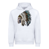 White skull with indian headdress Urban Hoodie - RanaPortraitStore