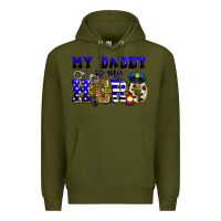 Army Green my daddy is my hero police Premium Hoodie - Zillion Design Studio