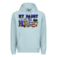 Blue Mist my daddy is my hero police Premium Hoodie - Zillion Design Studio