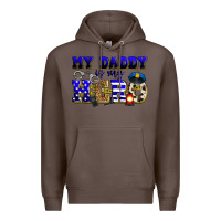 Coffee my daddy is my hero police Premium Hoodie - Zillion Design Studio
