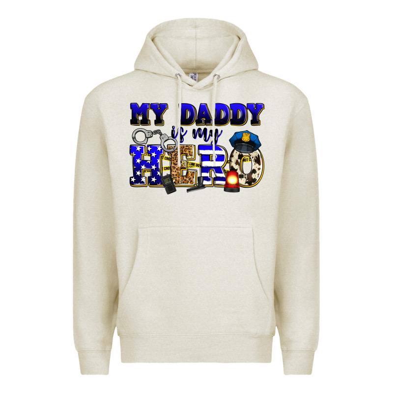 My Daddy Is My Hero Police Premium Hoodie by Zillion Design Studio | Teevron
