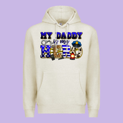 My Daddy Is My Hero Police Premium Hoodie Designed By Zillion Design Studio