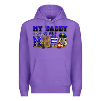 Purple my daddy is my hero police Premium Hoodie - Zillion Design Studio