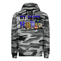 Slate Camo my daddy is my hero police Premium Hoodie - Zillion Design Studio