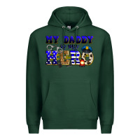 Sports Green my daddy is my hero police Premium Hoodie - Zillion Design Studio