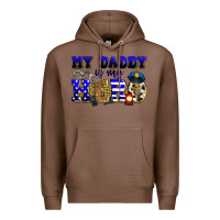Chestnut my daddy is my hero police Premium Hoodie - Zillion Design Studio