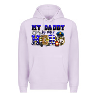 Lilac my daddy is my hero police Premium Hoodie - Zillion Design Studio