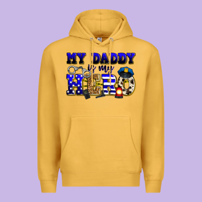 My Daddy Is My Hero Police Premium Hoodie Designed By Zillion Design Studio