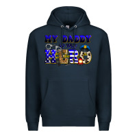Navy my daddy is my hero police Premium Hoodie - Zillion Design Studio
