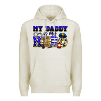 Oatmeal Heather my daddy is my hero police Premium Hoodie - Zillion Design Studio