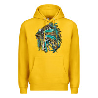Lemon indian feather headdress with western  patterns Premium Hoodie - RanaPortraitStore
