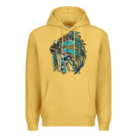Antique Gold indian feather headdress with western  patterns Premium Hoodie - RanaPortraitStore