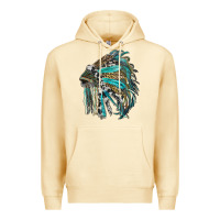 Pina Colada indian feather headdress with western  patterns Premium Hoodie - RanaPortraitStore