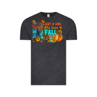 Vintage Black jusa a girl who loves fall Vintage Tee - Artiststas