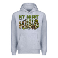 Heather Grey my daddy is my hero army Premium Hoodie - Zillion Design Studio