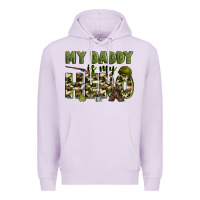 Lilac my daddy is my hero army Premium Hoodie - Zillion Design Studio