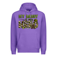 Purple my daddy is my hero army Premium Hoodie - Zillion Design Studio