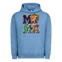 Pigment Pebble Blue Mama Cow Halloween Urban Hoodie - texasbilliewilder