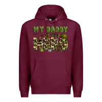 Burgundy my daddy is my hero army Premium Hoodie - Zillion Design Studio