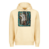Pina Colada indian feather headdress with leopard background Premium Hoodie - RanaPortraitStore