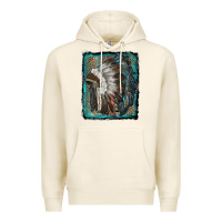 Tofu indian feather headdress with leopard background Premium Hoodie - RanaPortraitStore