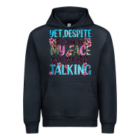 Navy yet,despite the look on my face you are still talk Urban Hoodie - Zillion Design Studio
