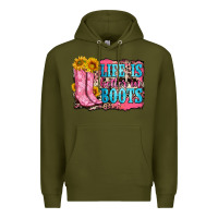 Army Green life is better in boots Premium Hoodie - Zillion Design Studio