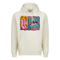 Oatmeal Heather life is better in boots Premium Hoodie - Zillion Design Studio