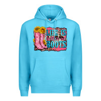 Ocean Blue life is better in boots Premium Hoodie - Zillion Design Studio