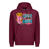 Burgundy life is better in boots Premium Hoodie - Zillion Design Studio