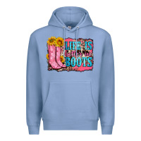 Colony Blue life is better in boots Premium Hoodie - Zillion Design Studio