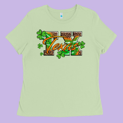 St Patricks Day Texas Ladies Tee Designed By Artiststas