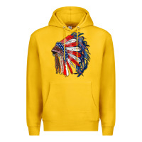 Lemon american flag indian headdress Premium Hoodie - RanaPortraitStore