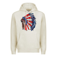 American Flag Indian Headdress Premium Hoodie | Teevron