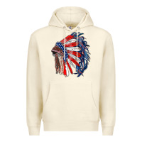 Sandshell american flag indian headdress Premium Hoodie - RanaPortraitStore